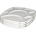 Trudeau White Stoneware Square Fondue Plates - Set of 4