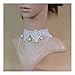 Lefinis Vintage Bridal Retro Girl Gothic Braided Flower White Lace Collar Choker Necklace Earrings Set