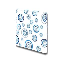 Canvas Prints Wall Art - Fresh Blue Abstract Circles |Seamless Pattern Modern Wall Art Ready to Hang - 12" x 12"