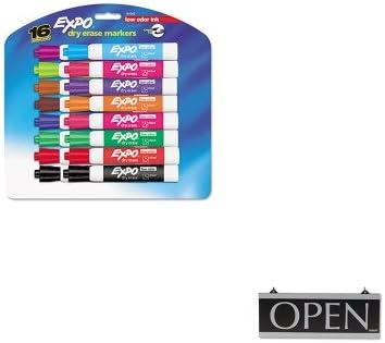 KITSAN81045USS4246 - Value Kit - Headline Signs Century Series Reversible Open/Closed Sign (USS4246) and Expo Low Odor Dry Erase Markers (SAN81045)