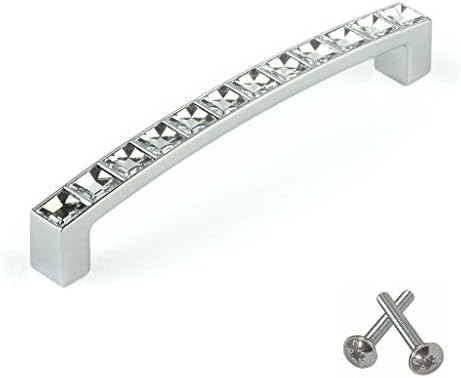 Genuine Swarovski Crystal Kitchen Cabinet Door Handle Cupboard Drawer Bedroom Furniture Handle 96mm