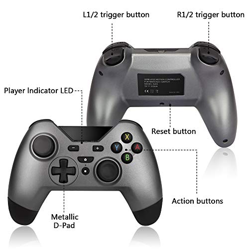 Woot Wireless Pro Controller for Nintendo Switch Supported with Bluetooth Wired Nintendo Switch NS PC and Android,Wireless Pro Controller Gaming Gamepad Joypad Compatible with Nintendo Switch consoles