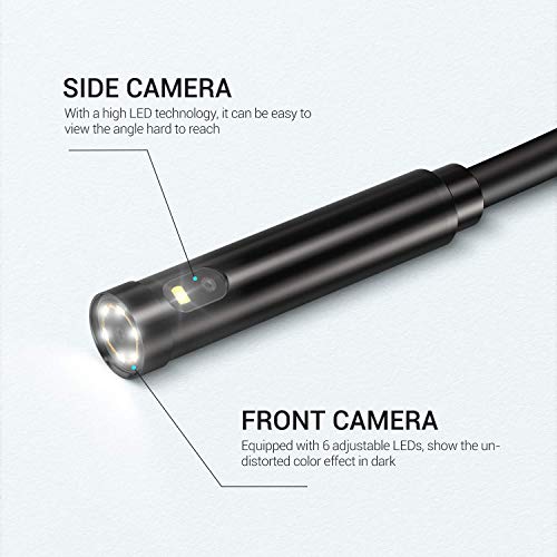 Dual Lens Borescope, DEPSTECH Wireless Endoscope with 6 Adjustable LED