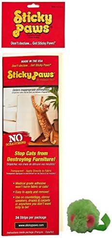 Sticky Paws Scratch Control Strips, Cat Training Aid ~ Scratch Deterrent (1 Pack)