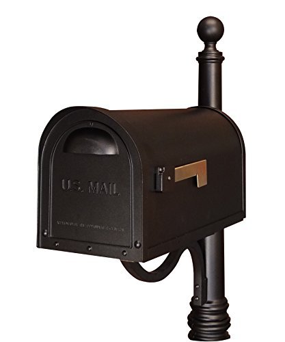 Special Lite Products SCC-1008-BLK Classic Curbside Mailbox, Black - Thumbnail 5