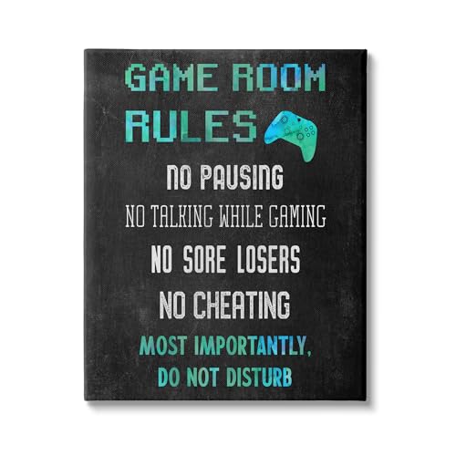 Stupell Industries Vintage Game Room Rules Canvas Wall Art by CAD Design