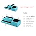 Vlando VPACK Desk Organizer - Office Leatherette 5-Compartment Pen Card Gadget Holder Desktop Stationery Storage Box (Peacock Blue)