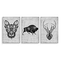 3 Piece Canvas Wall Art Creative Animals Canvas Prints Home Artwork Decoration for Living Room,Bedroom - 16