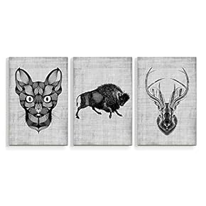 signwin 3 Piece Canvas Wall Art Creative Animals...