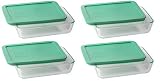 Pyrex 3-cup Rectangle Glass Food Storage Set Container (Pack of 4 Containers)