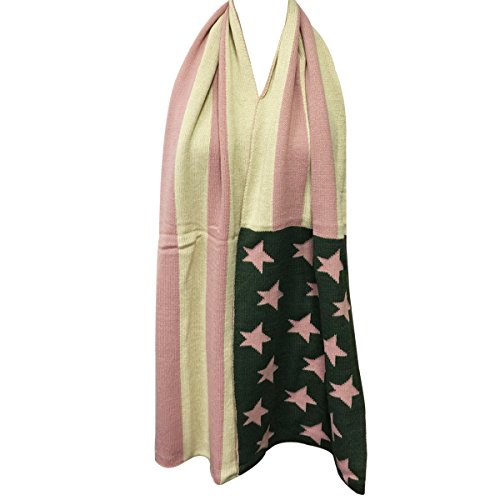 Wrapables Vintage Old Glory American Flag Scarf, Pink/Green