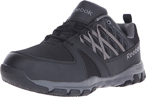 Reebok Men's Leather With Microweb Athletic Oxfords Steel Toe Black 11.5 D