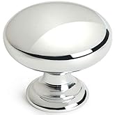 Cosmas 25 Pack 4950CH Polished Chrome Cabinet Hardware Round Mushroom Knob - 1-1/4" Diameter