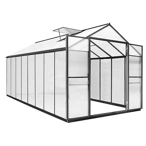 VEIKOU 8 x 16 FT Greenhouse for Outdoor, Polycarbonate Greenhouse with ...