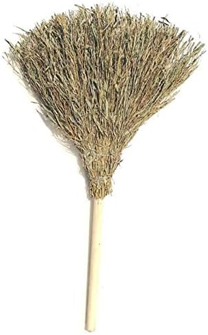 WEIFAN CAI- Straw Broom Sweeping Yard Dust-Proof Labor Saving Large Cleaning Area Solid Wood Handle Hand Made(3 Put Installed)
