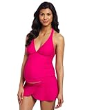 Maternal America Women's Maternity 2-Piece Skirt Tankini, Fuchsia, Large