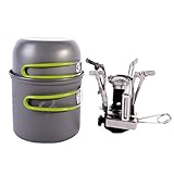 GkGk Camping Stove Bundle with Accessories, Grey (4 Items)