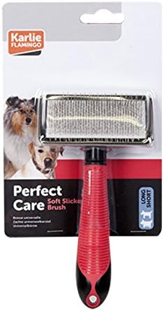 Karlie Professional Soft Slicker Brush, 16.5 x 6.5 cm, Medium, Red/Black - Image 4