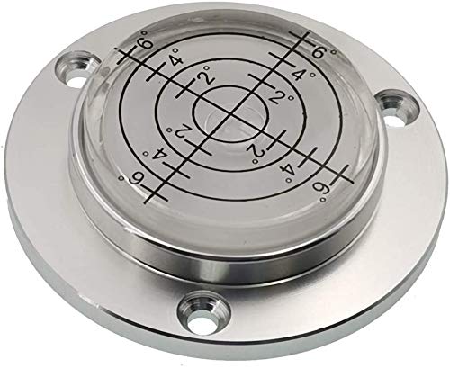 Umei 50X11.5mm Scale and with Hole Aluminum Alloy Circular Bubble Level High Precision Level Instrument Spirit Level Measuring Device White Water(Without Magnet)