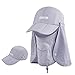 icolor Sun Hats for Men Women with Neck Flap,Foldable Sun Cap Fishing Sun Hats,Summer UPF50+ Sun Protection Ponytail Hats LightGray