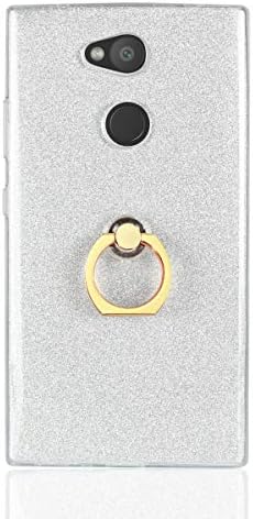 Everainy Compatible for Sony Xperia L2 Case Silicone Ultra Thin Bumper Cute with Ring Holder 360 Kickstand Cover for Sony Xperia L2 Shockproof Soft TPU Gel Rubber Protective Covers (White)