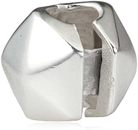 Irregular Shape Clip Charms 925 Sterling Silver Lock Stopper Charm Spacer Charm for DIY Charms Bracelet (Silver)