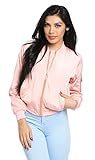 Lightweight Fall Bomber Jacket in Pink (Plus Sizes Available)