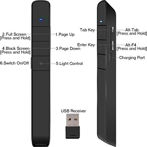 Dinofire-Wireless-Presenter-with-Green-Light-Rechargable-PowerPoint-Clicker-Presentation-Remote-Support-Hyperlink