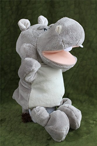 12" Hand Puppets, Early Childhood Lovely Animals Big Hand Puppets for Children Story Telling Stuffed Plush Toy for Adults, Hippo