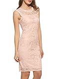 Acevog Women's Elegant Floral Sleeveless Lace Cocktail Evening Dress (XX-Large, Pink)