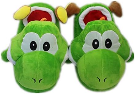 Anime Super Mario Plush Indoor Bedroom Winter Warm Slipper 11" ,green