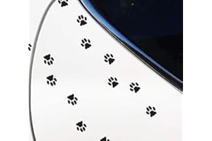 AMIART CAT Sticker Decal- 18 Black PAW Prints- Size of Cat Foot Print- Indoor/Outdoor Vinyl Pet Bumper Window Sticker for Car Truck Wall Laptop Mug Cellphone