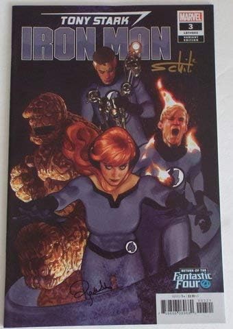 NYCC 2018 Marvel TONY STARK IRON MAN SIGNED by Valerio Schiti and Rachelle Rosenberg