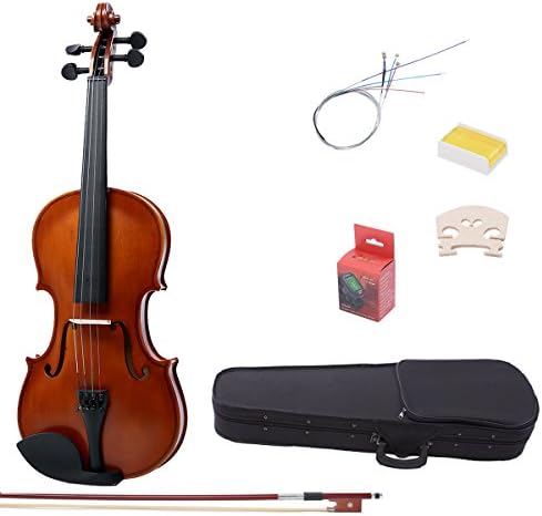 IMusic 1/16 Acoustic Violin Set Kids Students Beginnners, Matte Satin Antique