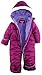 Pink Platinum Baby Girls Snowsuit Onesie - Breathable Infant Newborn Onesies Hooded Winter Suit Baby Girls Clothes, Size 9/12M, Plum