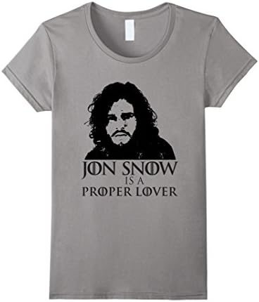 Women's Jon Snow Is A Proper Lover T-Shirt Large Slate