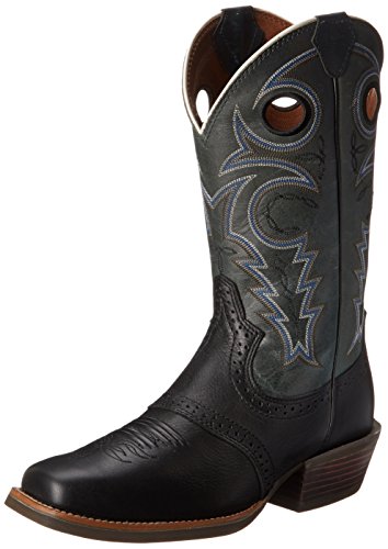 justin men's silver collection square toe western boots