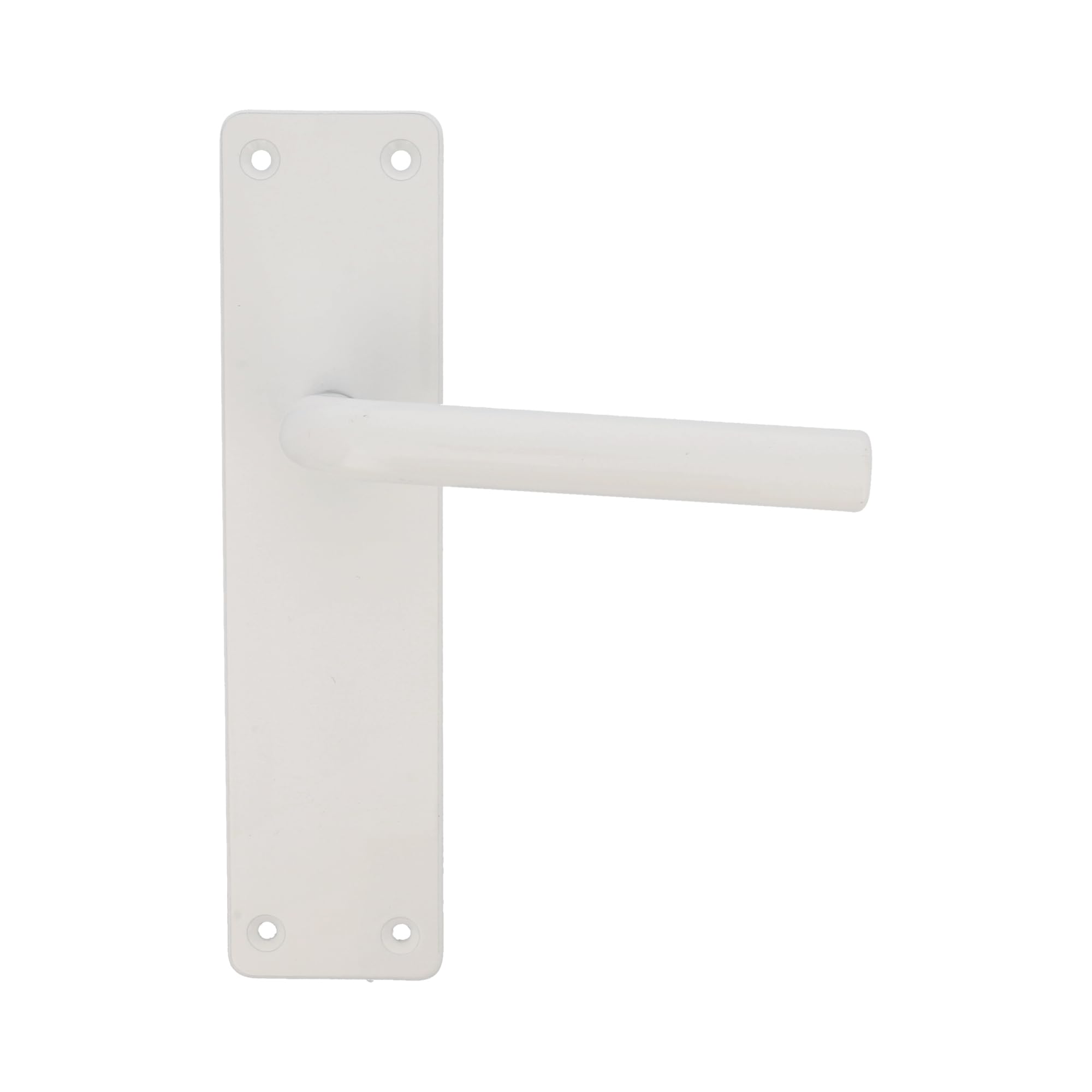 Amig - Set of Aluminium Handles with Plate for Doors - Elegant and Modern Design - Ergonomic and Corrosion Resistant - Includes Screws, White, Aluminium