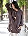 Soojun Women's Loose Fit Button Down Linen Cotton Cardigan Shirts Coat Coffee,Coffee,One Size
