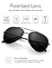 LUENX Aviator Sunglasses Men Women Non-Mirror Polarized UV400 Metal Frame 60MM (9-Black, 60)