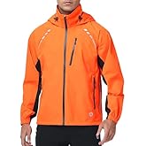 Nepest Cycling Rain Jacket Mens Waterproof Lightweight Packable Biking Windbreaker with Hood Raincoat for Running Hiking