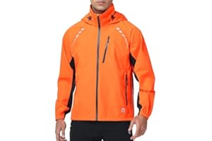 Nepest Cycling Rain Jacket Mens Waterproof Lightweight Packable Biking Windbreaker with Hood Raincoat for Running Hiking