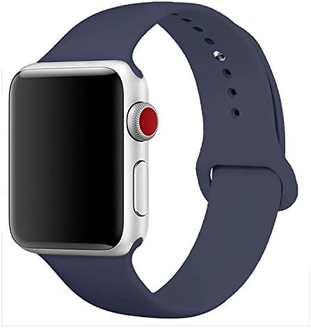 iMOMO Sport Band Compatible with iWatch, Soft Silicone Sport Band [3 Pieces for 2 Lengths] Large/Small Wrist Strap Replacement for iWatch 1 2 3 4 All Models 38mm /40mm - Midnight Blue