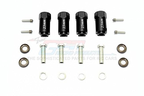 Traxxas TRX-4 Trail Defender Crawler Upgrade Parts Aluminum Wheel Hex Adapters 23mm Thick - 4Pc Set Black