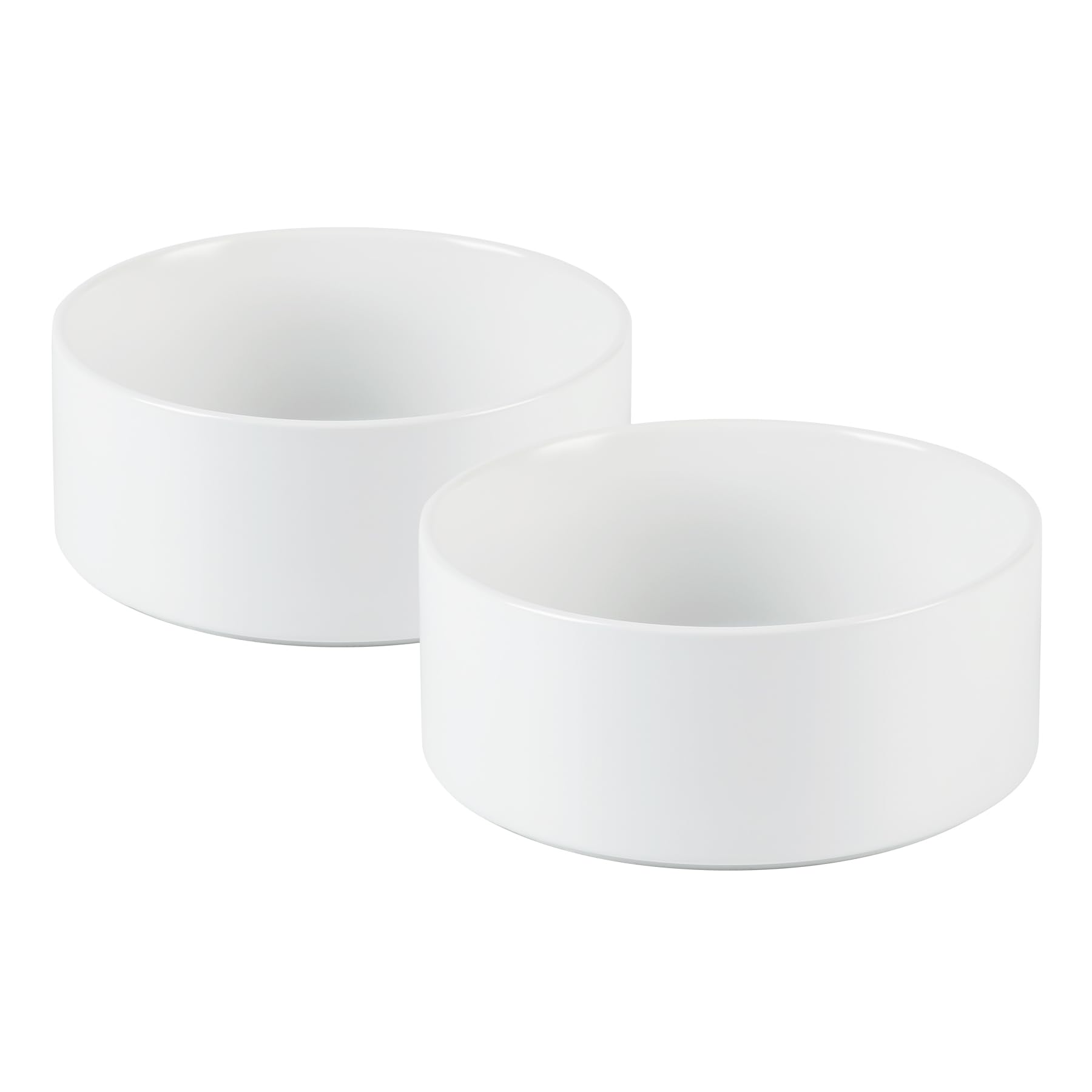 Photo 1 of Havniva Ceramic 5.1inch Set of 2 Dog and Cat Bowls, Food and Water Feeder for Small Breed Dogs, Kitty, Cats, 2pcs Dog & Cat Dishes(2 Bowls, White)