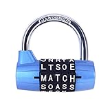 Gym Locker Lock,5 Letter Word Lock,5 Digit Combination Lock,Safety Padlock for School Gym Locker,Sports Locker,Fence,Toolbox,Case,Hasp Storage (Blue)