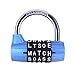 Gym Locker Lock,5 Letter Word Lock,5 Digit Combination Lock,Safety Padlock for School Gym Locker,Sports Locker,Fence,Toolbox,Case,Hasp Storage (Blue)