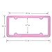 L-Fine Aluminum Alloy License Plate Frame with Screw Caps (Pink 4 Holes)