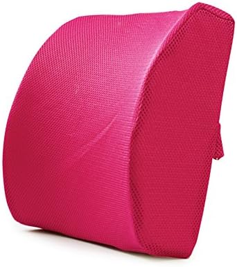 HappyX Lumbar Pad, Memory Foam Support Back Cushion Back Pain Relief, Lower Back Pillow Orthopedic Posture Pillow (Rose)