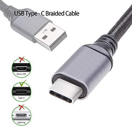 Short USB Type C Cable 1FT 3Pack, SMALLElectric Nylon Braided Type A to C Fast Charging Station Cords for Samsung Galaxy S9 Note 9 8,S8 Plus,Google Pixel,Nintendo Switch,Nexus,LG V30 V20 G6 5,(Black)
